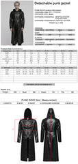 WY-1770XCM Mens Gothic Hooded Zipper Punk Jackets in Black Leather Style