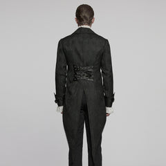 WY-1773XCM Steampunk Victorian Gothic Coat with Ruffled Lapel and Tail Hem