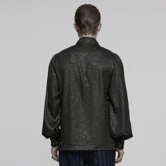 WY-1785CCM Mens Lace-Up Brocade Gothic Shirts Victorian-Style Long Sleeve