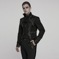 WY-1789LDM Gothic Coat Dark Victorian Brocade Jacket Menswear Tailored Design