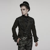WY-1791LDM Victorian Gothic Coat Black Lace Tailored Vintage Steampunk Jacket
