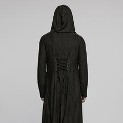 WY-1795XCM Mens Gothic Jacket Hooded Long Trench Coat with Chains