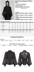 WY-1805CCF Gothic Shirt Sheer Embroidered Lace Victorian Blouse Long Sleeves