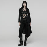 WY-1814XCF Steampunk Buckle Strap Long Gothic Punk Coat Retro Style
