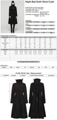 WY-1817ECF Gothic Coat Women Victorian High Collar Long Black Overcoat
