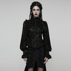 WY-1820CCF Victorian Gothic Shirt Lace Ruffled Corset Design