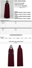 WY-1824DPF Velvet Gothic Coat with Hood and Elegant Lace Trim