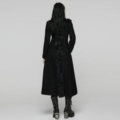 WY-1827XCF Womens Long Black Gothic Coat Victorian Military Style Jacket