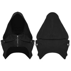 WY-1843MJF Gothic Hooded Punk Vest with Zipper and Buckle Details