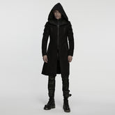 WY-1846XCM Gothic Hooded Punk Coat with Steampunk Shoulder Details