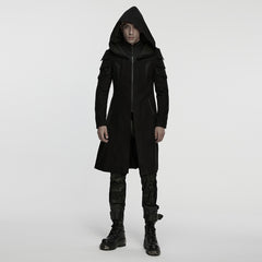 WY-1846XCM Gothic Hooded Punk Coat with Steampunk Shoulder Details