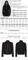 WY-1847XDM Edge Style Gothic Hooded Punk Jackets Black Zipper Design