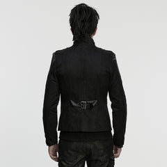 WY-1848XDM Mens Steampunk Leather Punk Jacket with Rivet Detailing