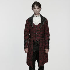 WY-1850XCM Mens Victorian Gothic Coat Lace-Up Long Trench Jacket
