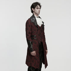 WY-1850XCM Mens Victorian Gothic Coat Lace-Up Long Trench Jacket