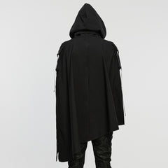 WY-1856DPM Gothic Asymmetrical Punk Coat with Hood and Buckle Detail