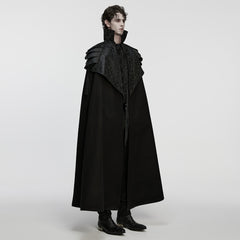 WY-1858DPM Gothic Coat Mens Dark Steampunk Cape with High Collar Design