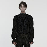 WY-1867MJM Gothic Vest Victorian Lace-Up Brocade Long Sleeve Jacket