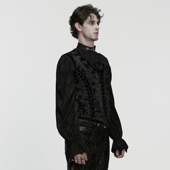 WY-1867MJM Gothic Vest Victorian Lace-Up Brocade Long Sleeve Jacket