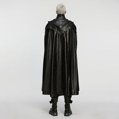 WY-1876DPM Punk Coat Leather Gothic Long Cape Jacket with Straps