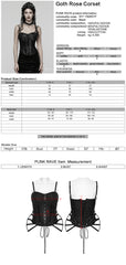 WY-1908SYF Gothic Corset Rose Embossed Black Bustier Silhouette Fashion