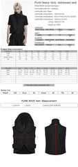 WY-1929MJM Gothic Black High Collar Tactical Punk Vests with Utility Pockets