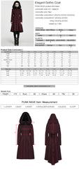 WY-1968ECF Gothic Coat with Black Fur Collar and High Low Hem Design