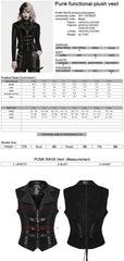 WY-1970MJF Gothic Leather Buckle Lace Up Punk Vests for Women