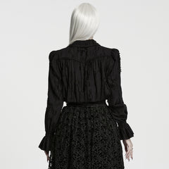 WY-1984CCF Lace Up Gothic Shirts with Lace Detail and Ruffled Sleeves