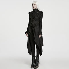 WY-1988MJF Victorian Lace Ruffle Gothic Vest with High Low Hem