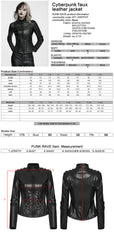 WY-2001PCF Black Faux Leather Studded Corset Punk Jackets for Women