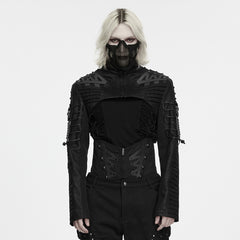 WY-2006XDM Gothic Black Corset Punk Jacket with Buckled Details