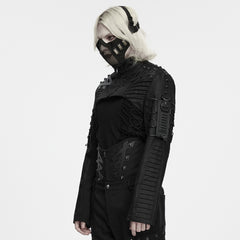 WY-2006XDM Gothic Black Corset Punk Jacket with Buckled Details