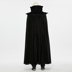 WY-2023DPM Gothic Coat Velvet Vampire Cloak with Red Brocade Collar