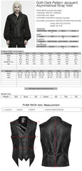 WY-2029MJM Gothic Vest Steampunk Chain Embellished Brocade Waistcoat