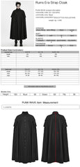 WY-2031DPM Gothic Black Long Buttoned Punk Coat with Studded Details