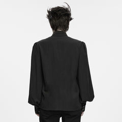 WY-2037CCM Gothic Black Buckle Strap Button Up Punk Shirts