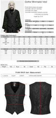 WY-2047MJM Gothic Vest Brocade Patterned Black Vintage Waistcoat