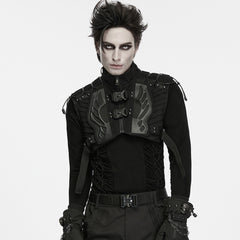 WY-2048MJM Gothic Buckle Harness Punk Vests with Armor Detailing