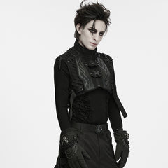 WY-2048MJM Gothic Buckle Harness Punk Vests with Armor Detailing