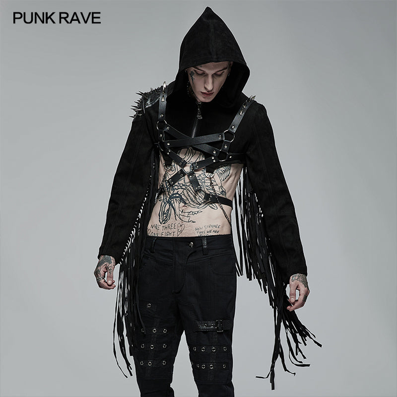 WY-667XDM Punk personality tassel jacket?-??Punk Rave Clothing