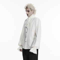 WY-714DQM Mens Gothic Shirts White Ruffled Victorian Style Long Sleeve Blouse