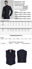 WY-718MJM Mens Gothic Striped Royal Blue Punk Vests Outfit