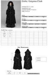 WY-1038DPF Luxurious Victorian Gothic Coat Elegant Hooded Long Cloak