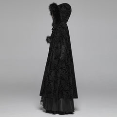 WY-1038DPF Luxurious Victorian Gothic Coat Elegant Hooded Long Cloak