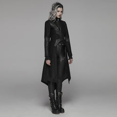 WY-1061XCF Gothic Asymmetrical Punk Jackets Long Tailcoat Steampunk Design