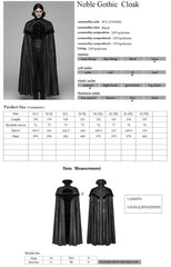 WY-1079DPM Noble Gothic Cloak Velvet Cape Medieval Full-Length Coat black?-??Punk Rave Clothing