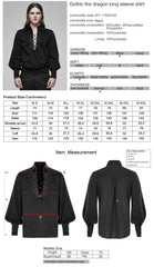 WY-1160CCM Mens Gothic Black Lace-Up Long Sleeve Shirt?-??Punk Rave Clothing