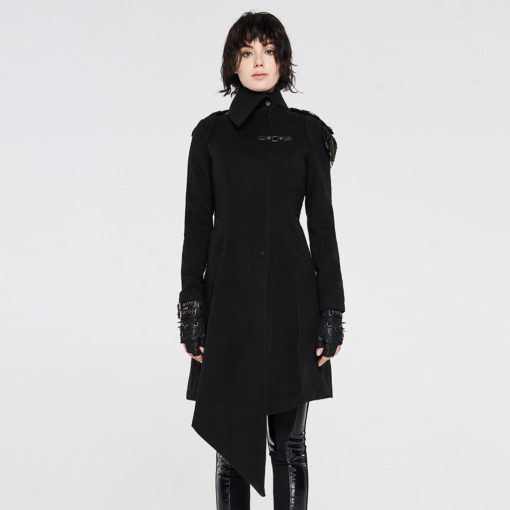 WY-1198ECF Simple Military Uniform Woolen Coat?-??Punk Rave Clothing