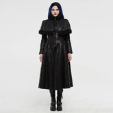 WY-1204XCF Gothic imitation fur long coat?-??Punk Rave Clothing